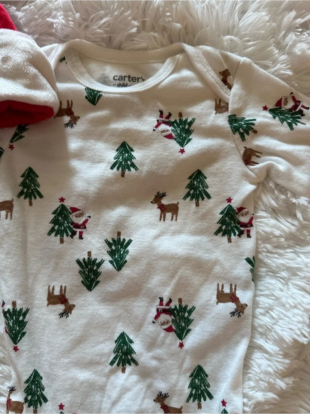 Baby Christmas, Osh Kosh red corduroy overalls 3-6 months